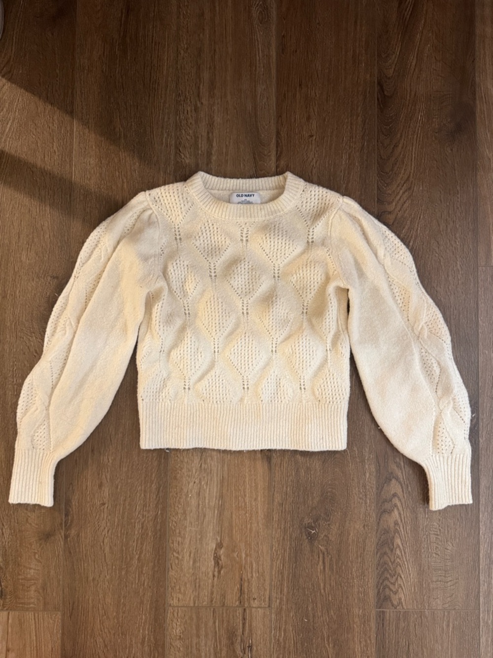 Old Navy Cream Cable-Pattern Crewneck Sweater